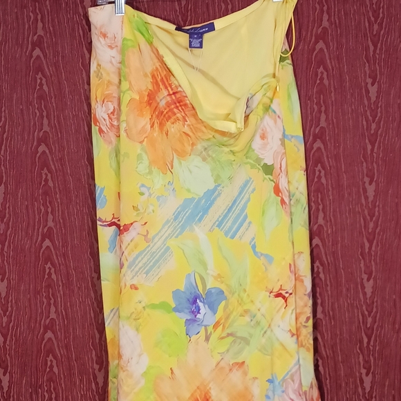 RALPH LAUREN Bright Yellow Floral Side Zip Skirt Size 10 - Picture 4 of 16